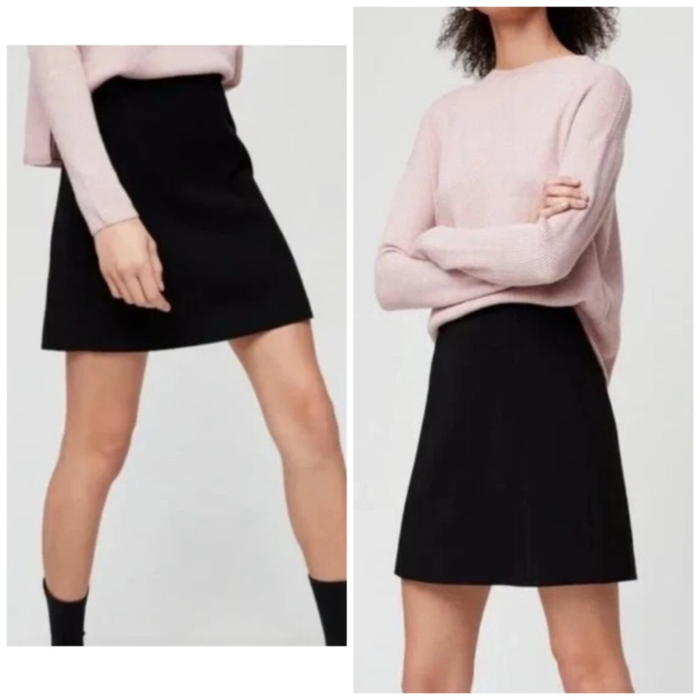 Aritzia Babaton black suede hopper skirt size 4